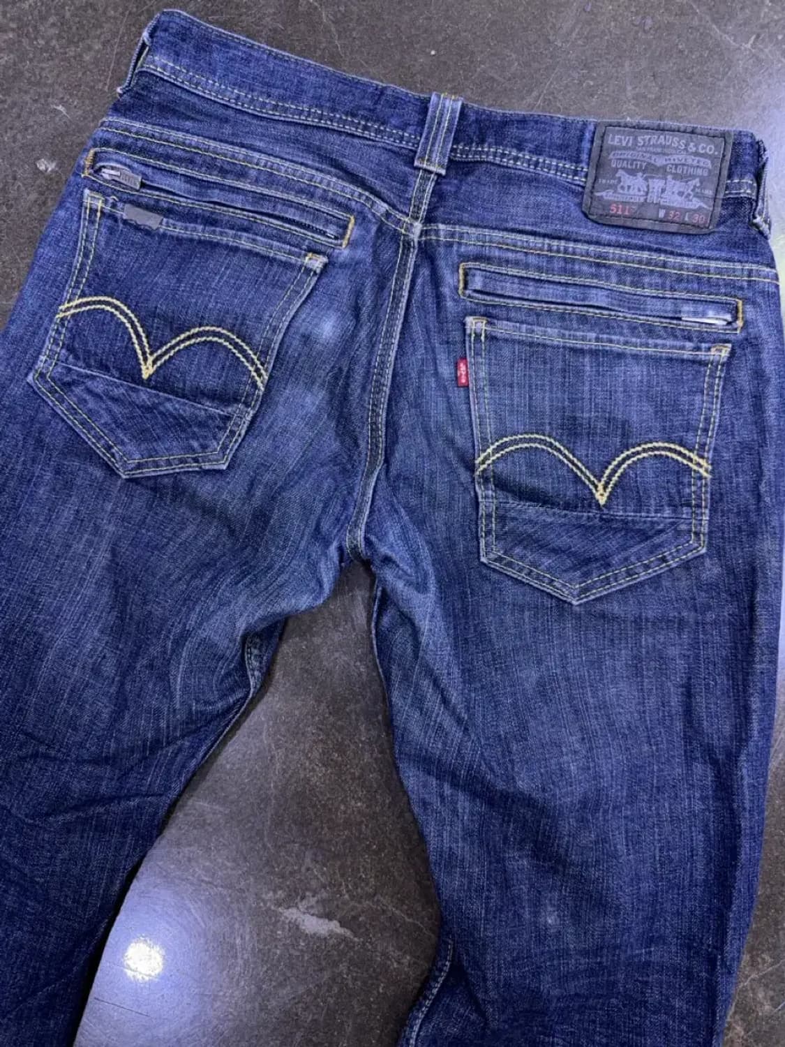리바이스 511 슬림핏 지퍼 디테일 절개 딥인디고 데님팬츠 32 상품이미지7