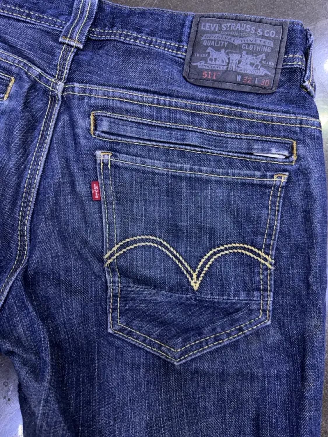 리바이스 511 슬림핏 지퍼 디테일 절개 딥인디고 데님팬츠 32 상품이미지8