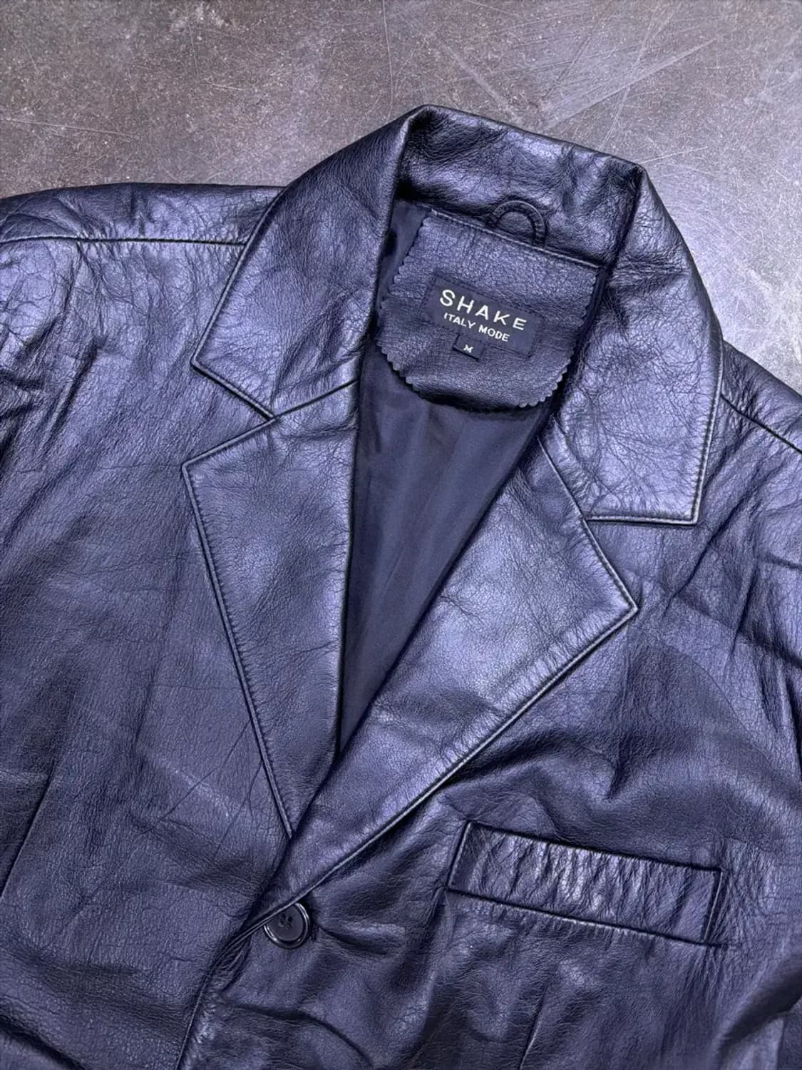 심플 클래식 싱글 3버튼 블레이저 양가죽 레더자켓 M 상품이미지3