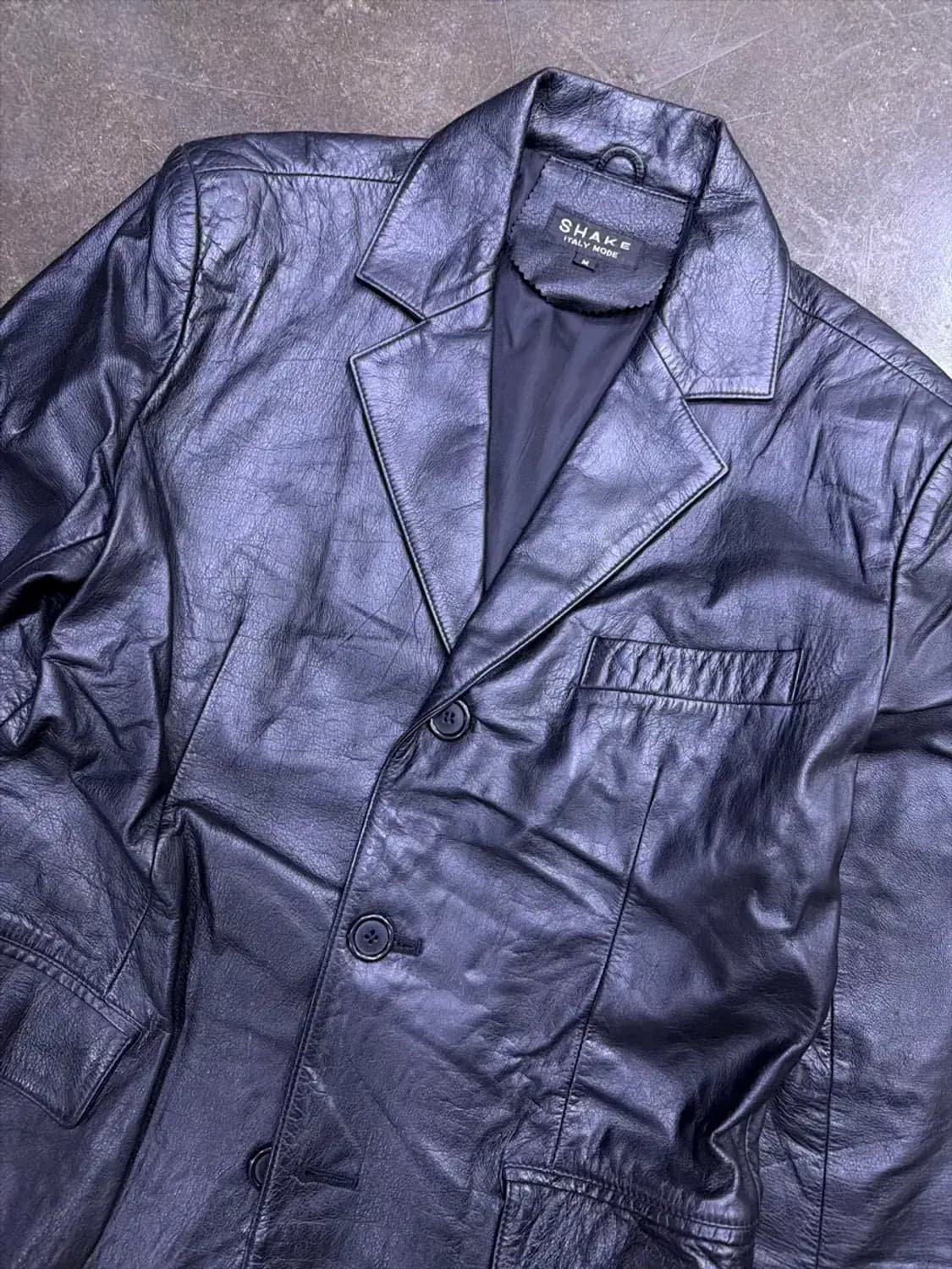 심플 클래식 싱글 3버튼 블레이저 양가죽 레더자켓 M 상품이미지4