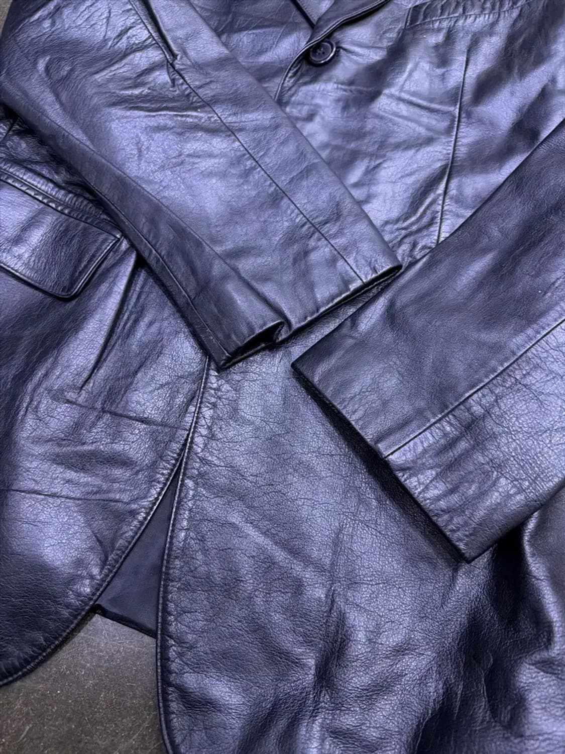 심플 클래식 싱글 3버튼 블레이저 양가죽 레더자켓 M 상품이미지6