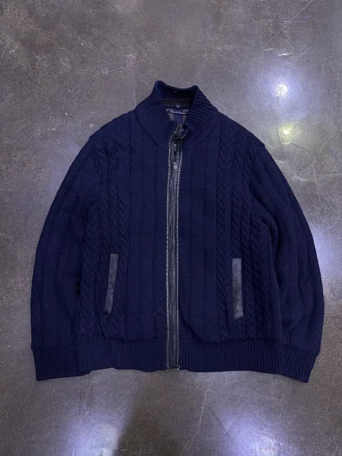 헨리코튼 토끼털 울 캐시미어 블렌드 케이블 니트 집업 자켓 100 상품이미지2