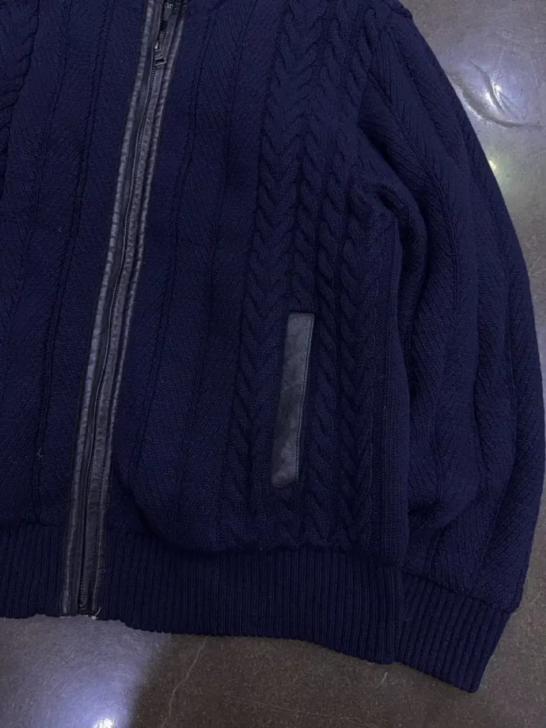 헨리코튼 토끼털 울 캐시미어 블렌드 케이블 니트 집업 자켓 100 상품이미지5