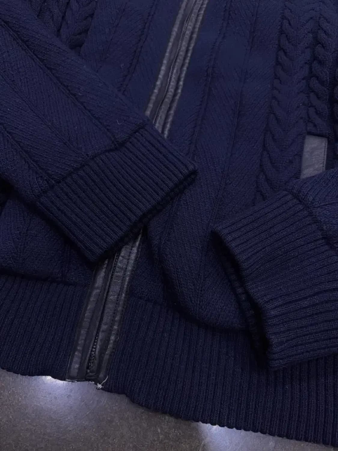 헨리코튼 토끼털 울 캐시미어 블렌드 케이블 니트 집업 자켓 100 상품이미지6