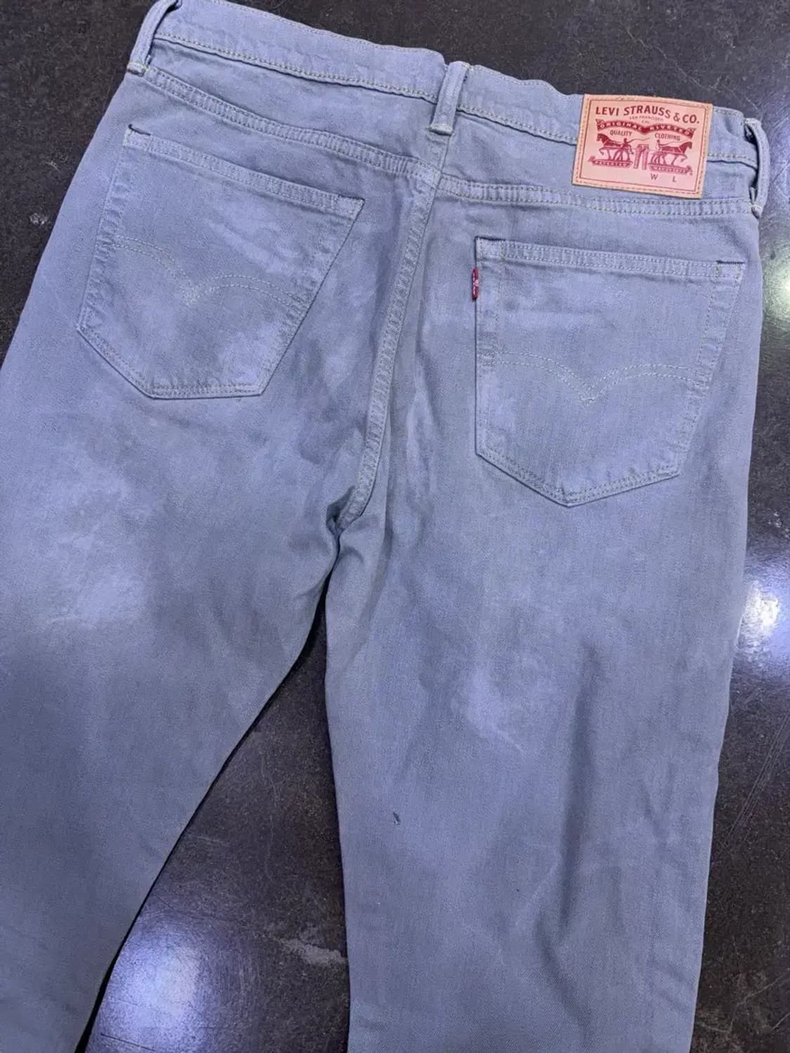 리바이스 슬림 스트레이트핏 타이 워싱 그레이 데님팬츠 32 상품이미지7