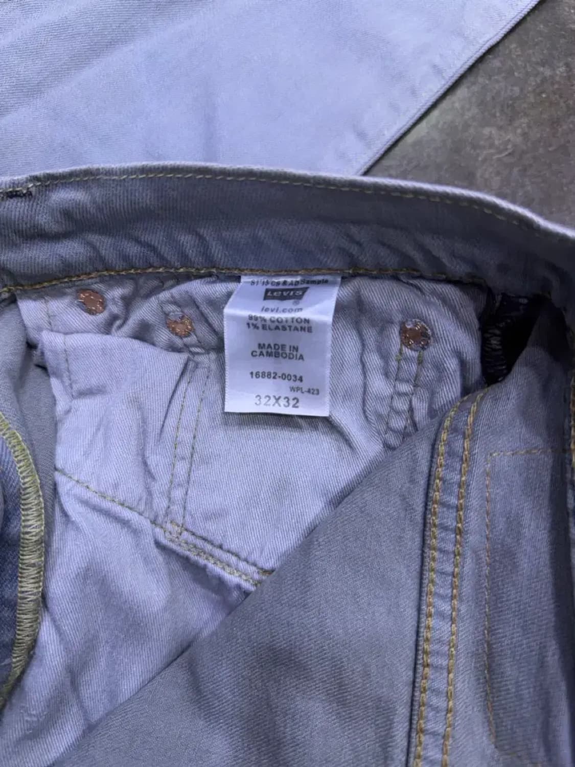 리바이스 슬림 스트레이트핏 타이 워싱 그레이 데님팬츠 32 상품이미지9