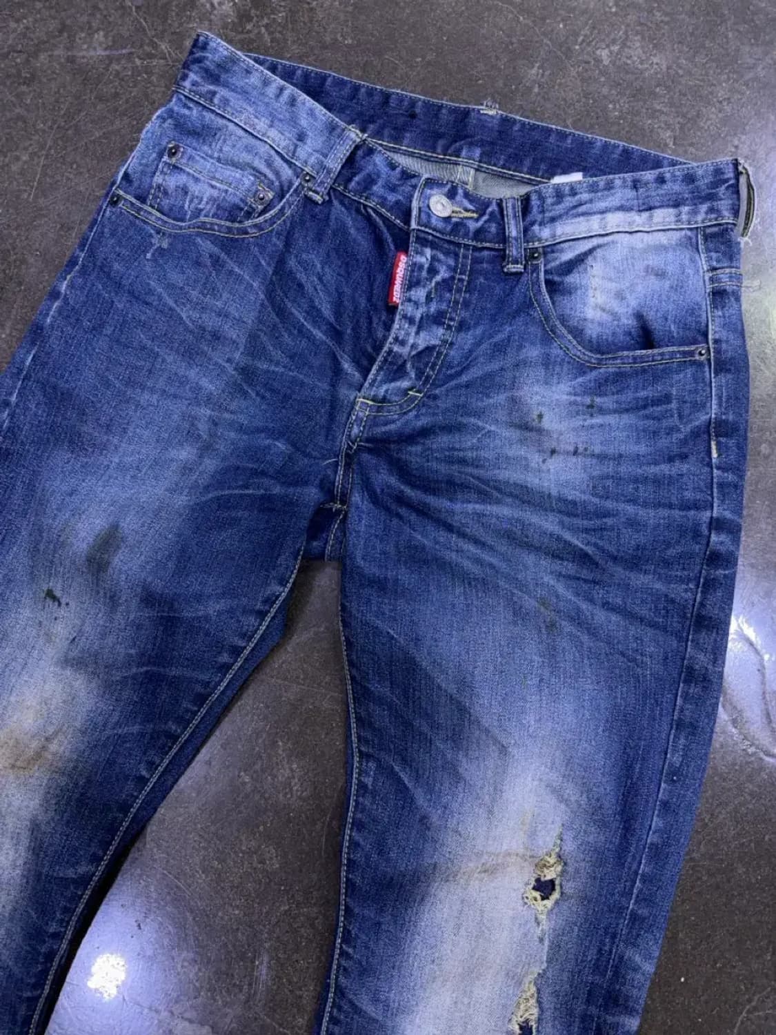 디스퀘어드2 야구진2 더티 워싱 데미지 슬림핏 데님팬츠 46 상품이미지3
