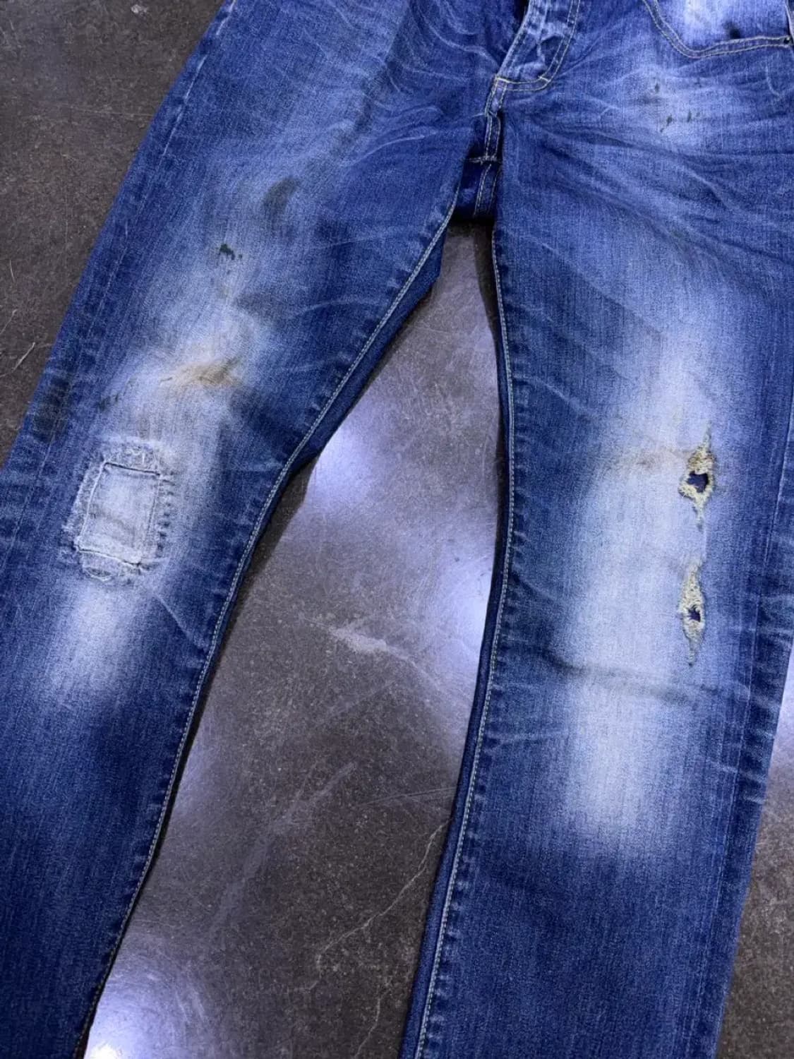 디스퀘어드2 야구진2 더티 워싱 데미지 슬림핏 데님팬츠 46 상품이미지5