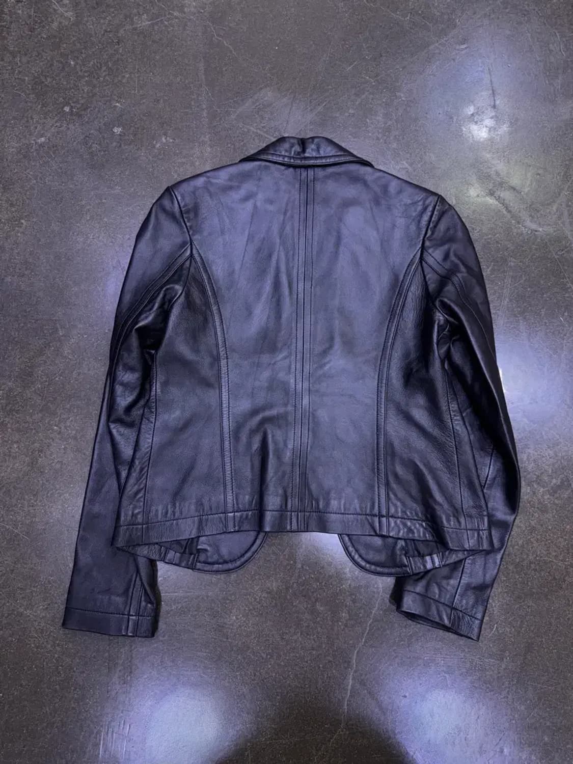 크렌시아 블랙 양가죽 원버튼 싱글 레더 가죽자켓 85 상품이미지2