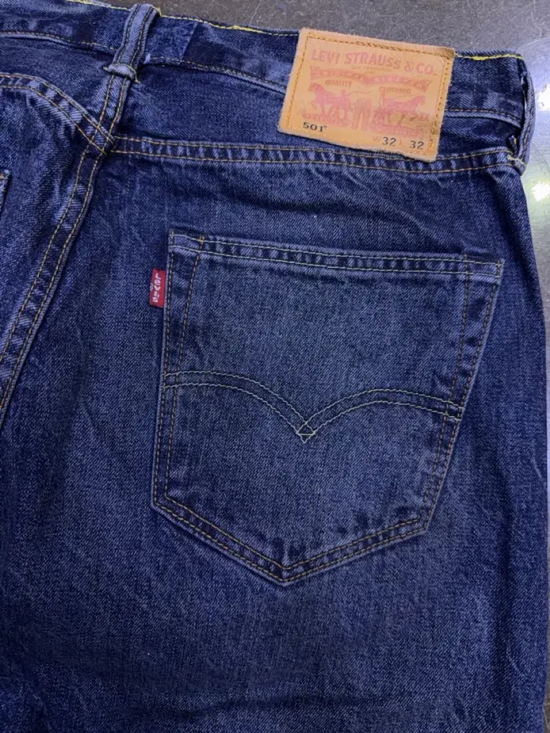 리바이스 501 레귤러핏 딥블루 워싱 데님팬츠 청바지 32 상품이미지8