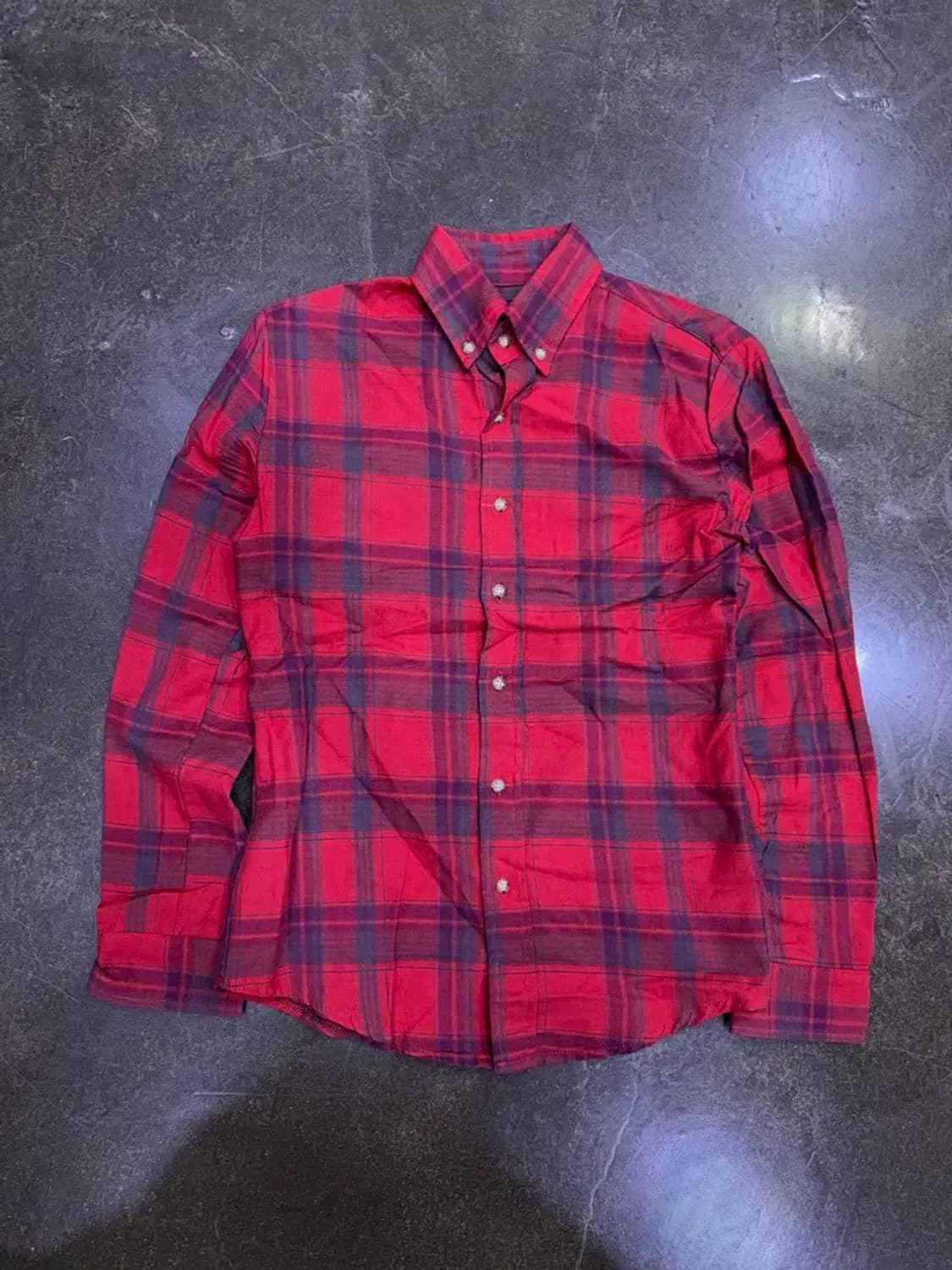 제이후쿠 레드 체크 캐쥬얼 셔츠 남방 M 상품이미지1