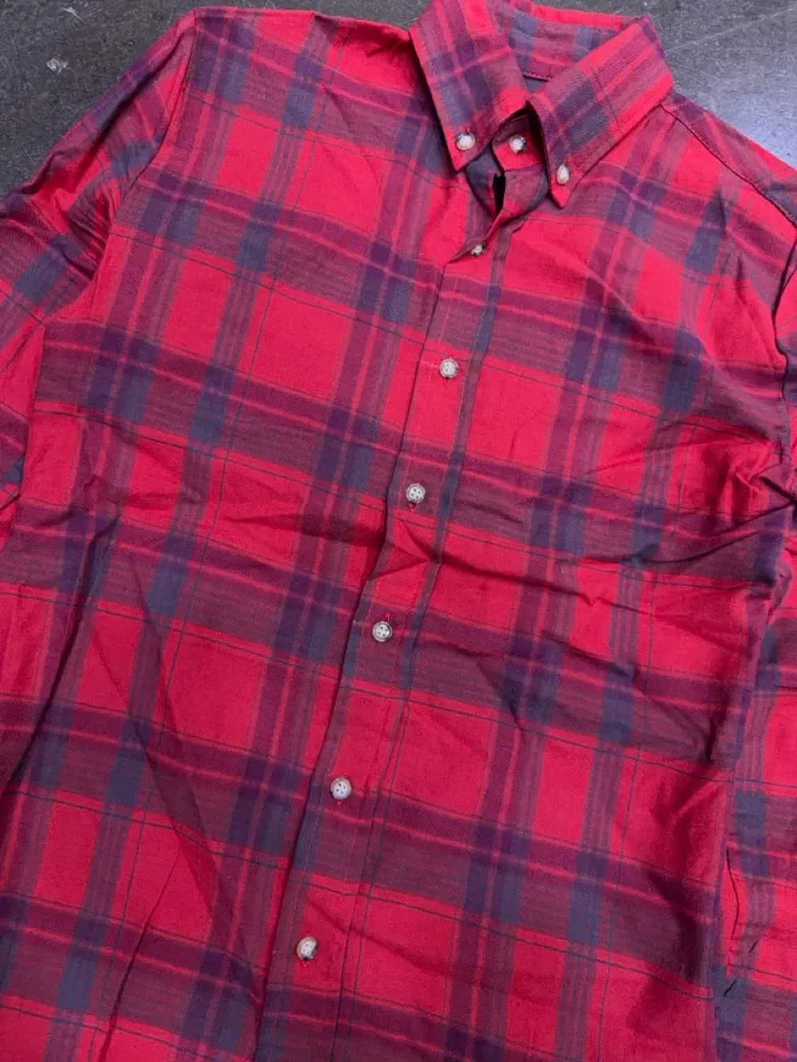 제이후쿠 레드 체크 캐쥬얼 셔츠 남방 M 상품이미지4