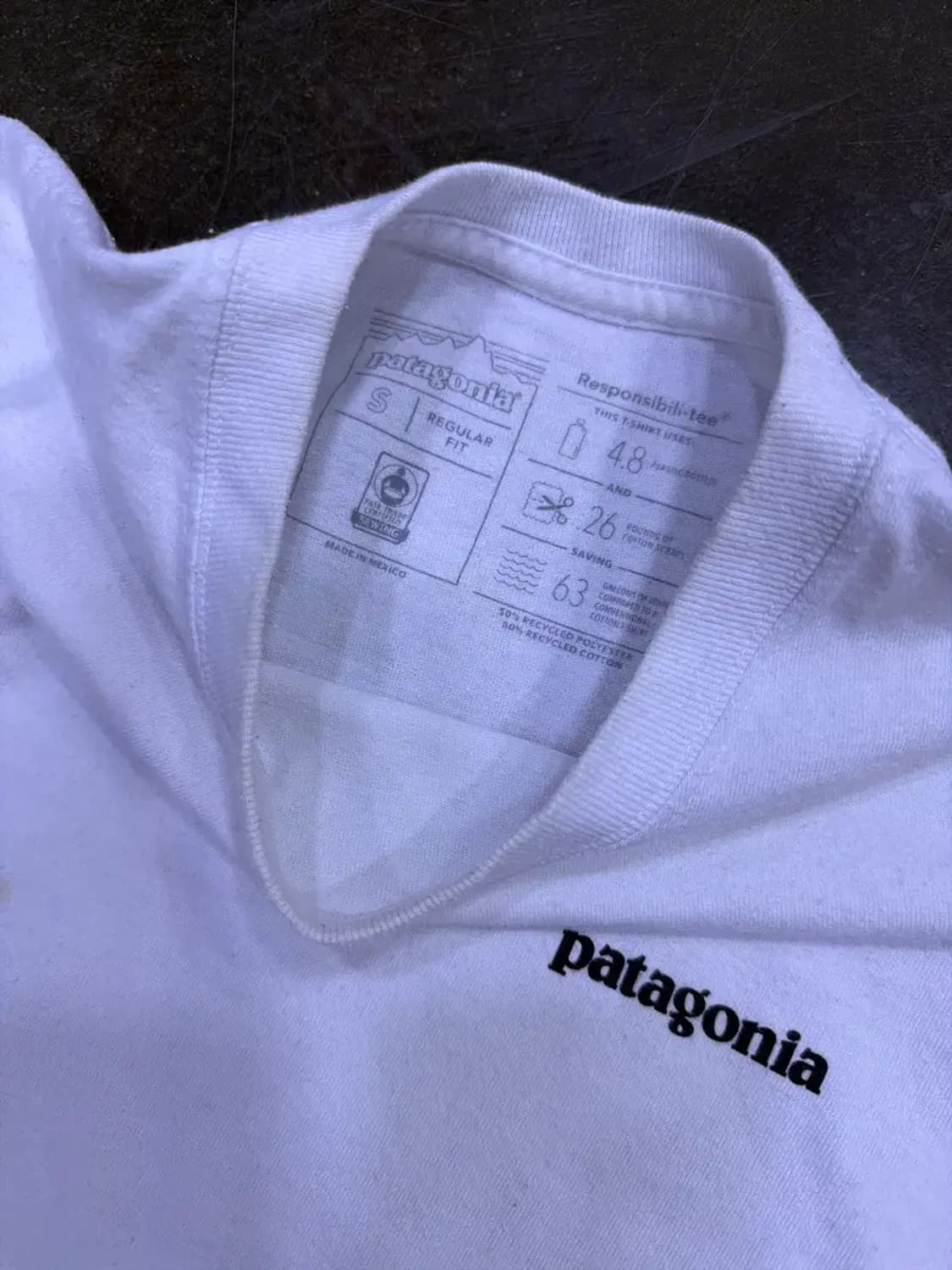 파타고니아 화이트 피쉬 로고 티셔츠 S 상품이미지6