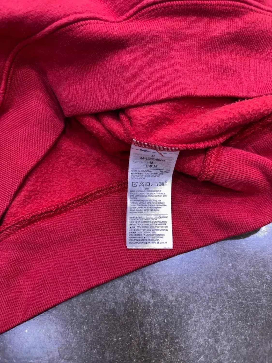 GAP 갭 로고 약기모 후드티 후디 레드 M 상품이미지7