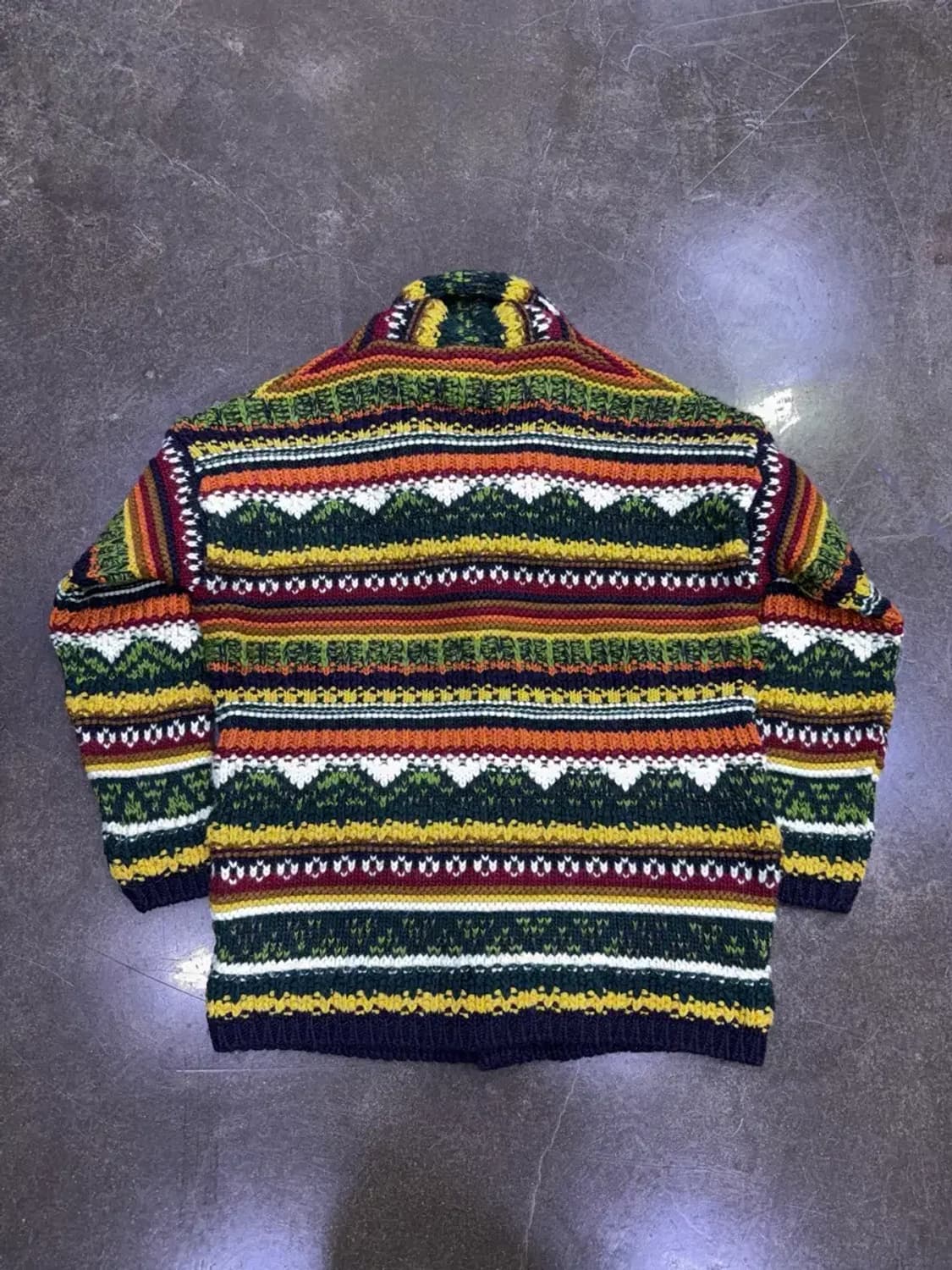 자라 에스닉 배색 니트 스웨터 가디건 M 상품이미지3