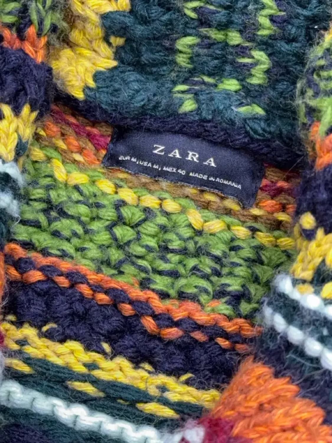 자라 에스닉 배색 니트 스웨터 가디건 M 상품이미지7