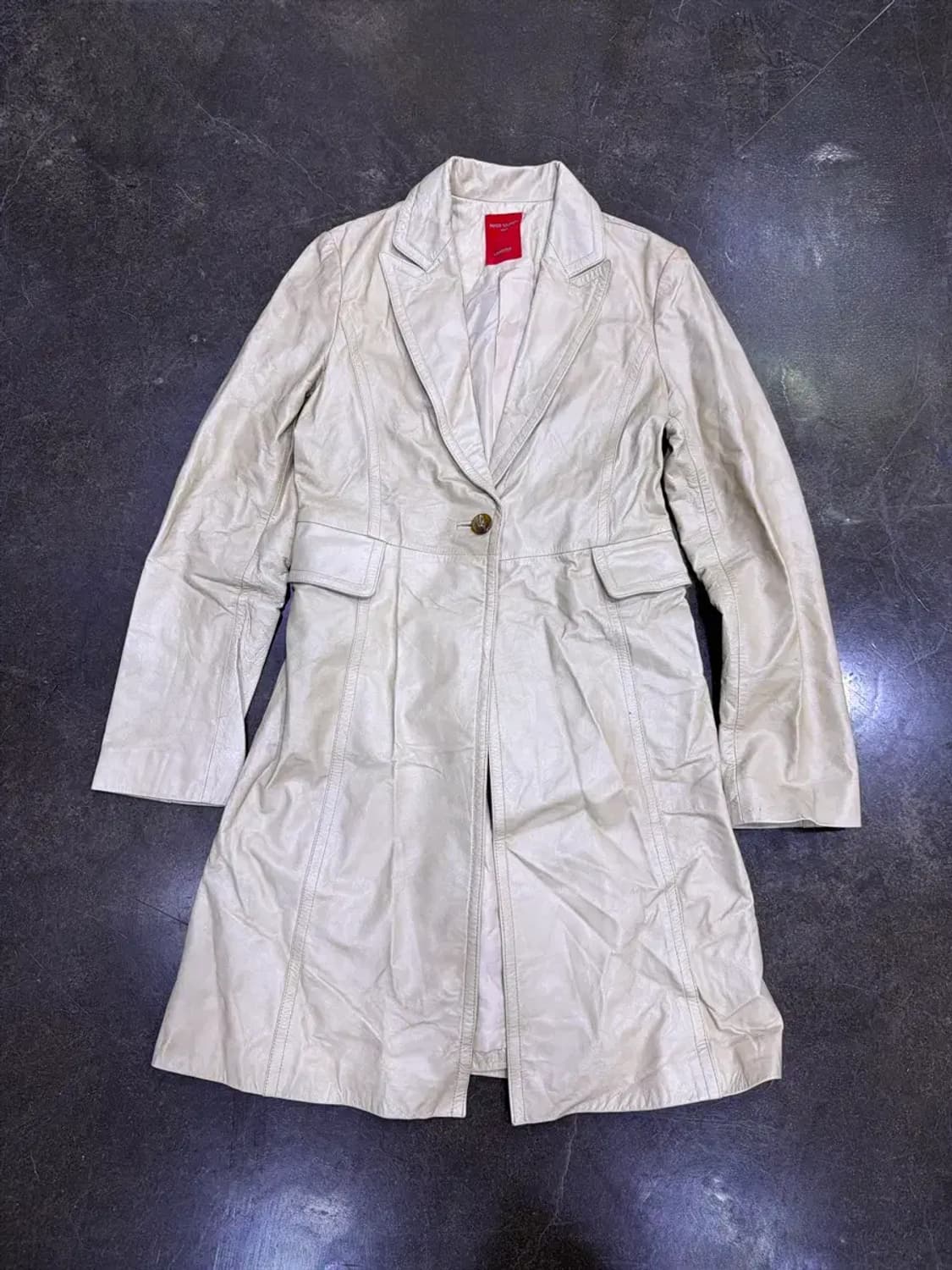 나이스클랍 도쿄 소가죽 레더 롱코트 레더자켓 베이지 88 상품이미지1