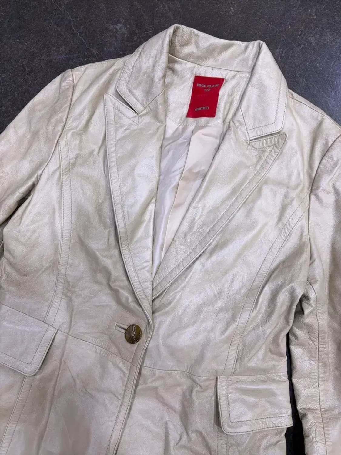 나이스클랍 도쿄 소가죽 레더 롱코트 레더자켓 베이지 88 상품이미지3