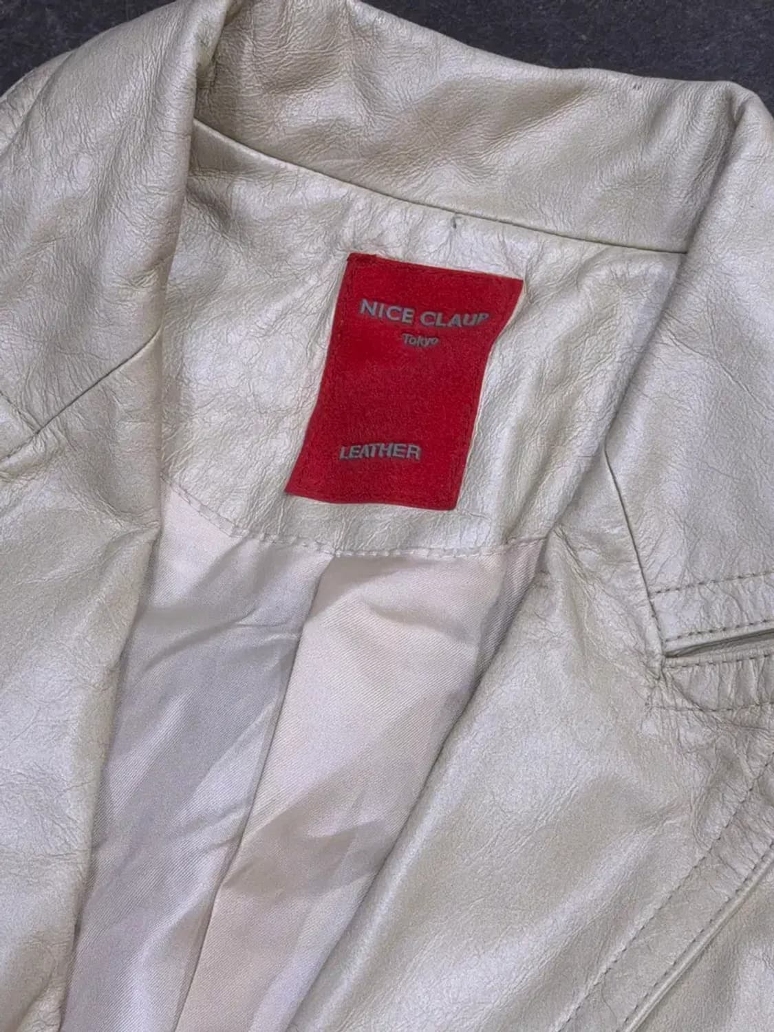 나이스클랍 도쿄 소가죽 레더 롱코트 레더자켓 베이지 88 상품이미지7