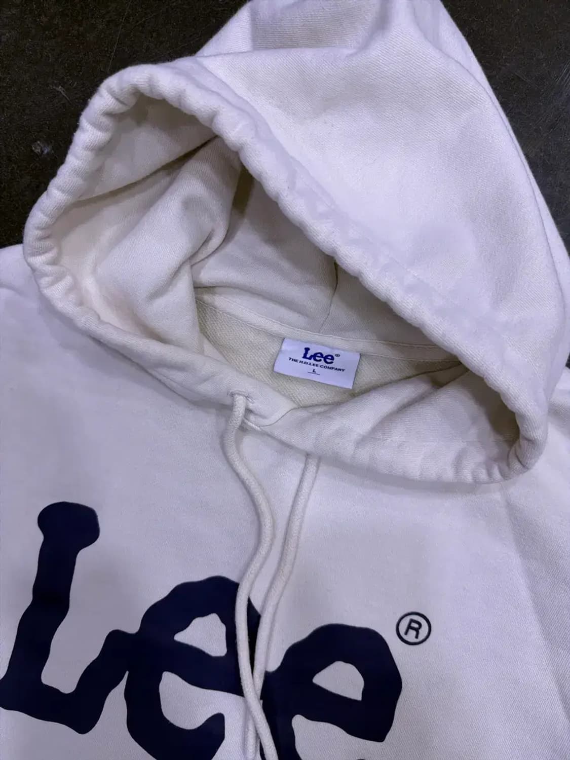 LEE 리 후드티 로고 아이보리 후디 L 상품이미지3