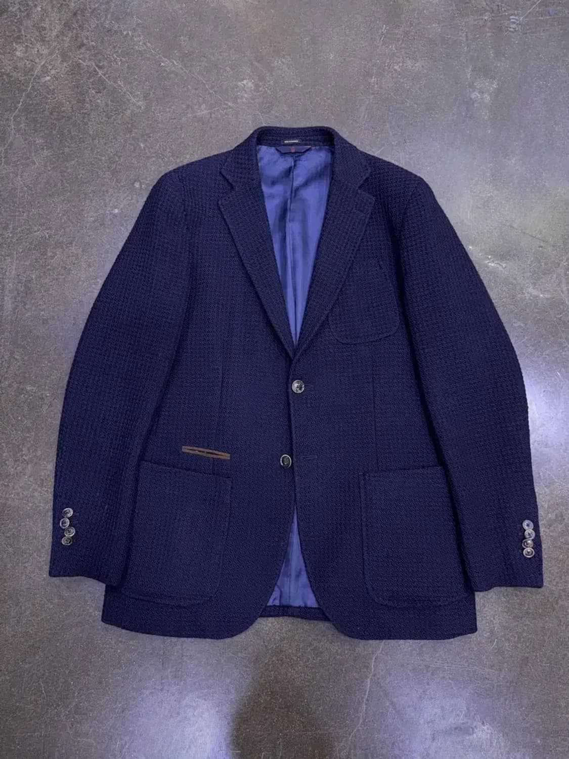 마시모두띠 와플 패턴 엑스트라 파인 울 스포츠자켓 네이비 48 상품이미지1