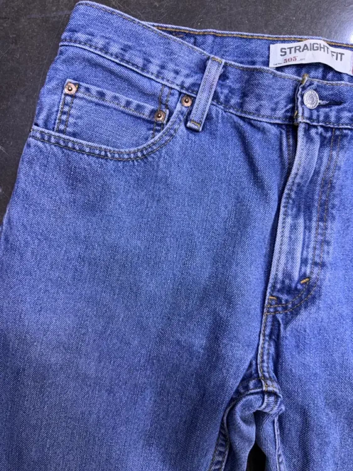 리바이스 505 레귤러 스트레이트핏 00's 워싱 데님팬츠 33 상품이미지4