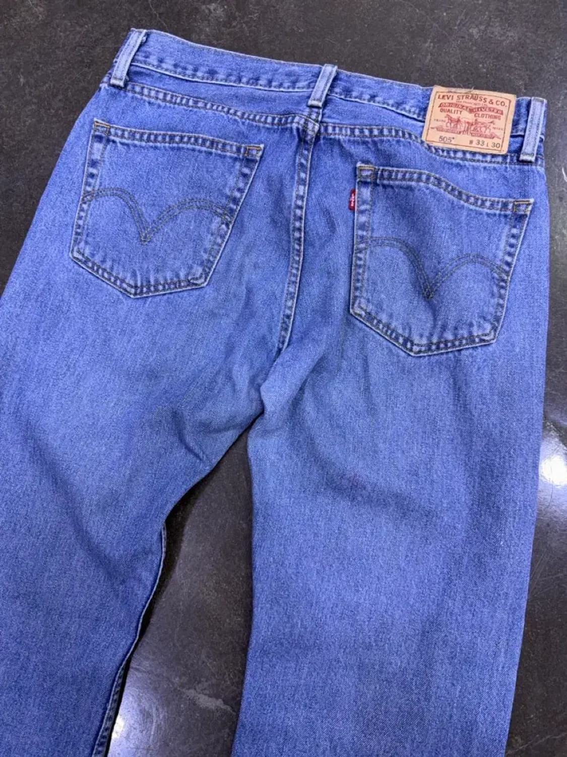 리바이스 505 레귤러 스트레이트핏 00's 워싱 데님팬츠 33 상품이미지7