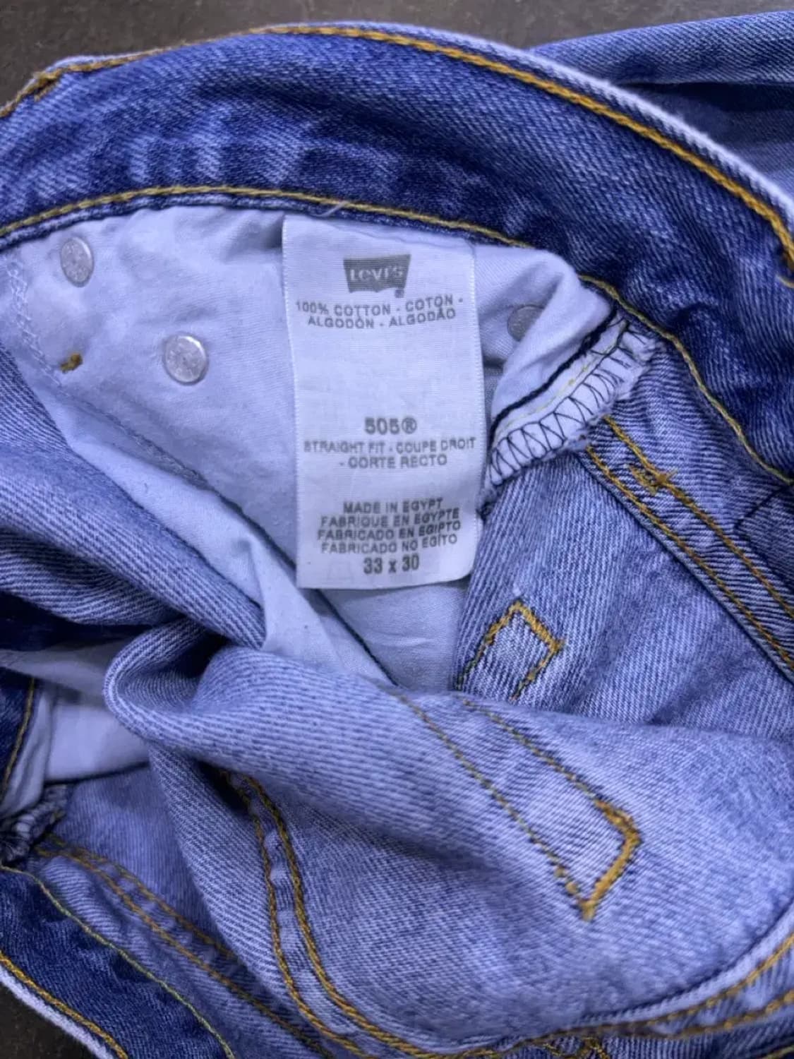 리바이스 505 레귤러 스트레이트핏 00's 워싱 데님팬츠 33 상품이미지9