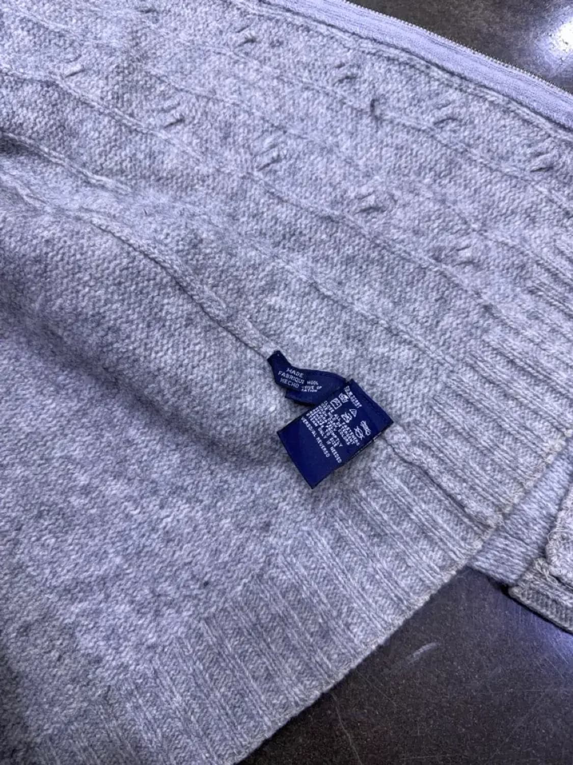 타미힐피거 코튼 케이블 니트 스웨터 투웨이 집업 라이트 그레이 M 상품이미지7