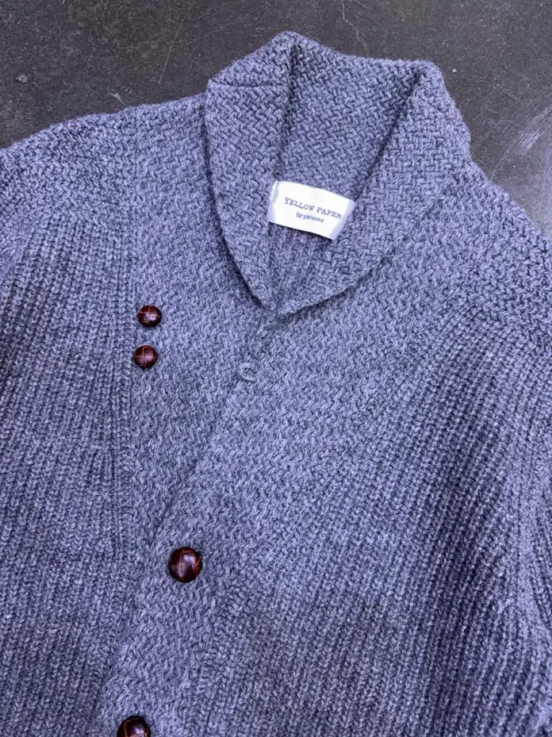 옐로우페이퍼 파슨스 클래식 숄카라 가디건 그레이 M 상품이미지3