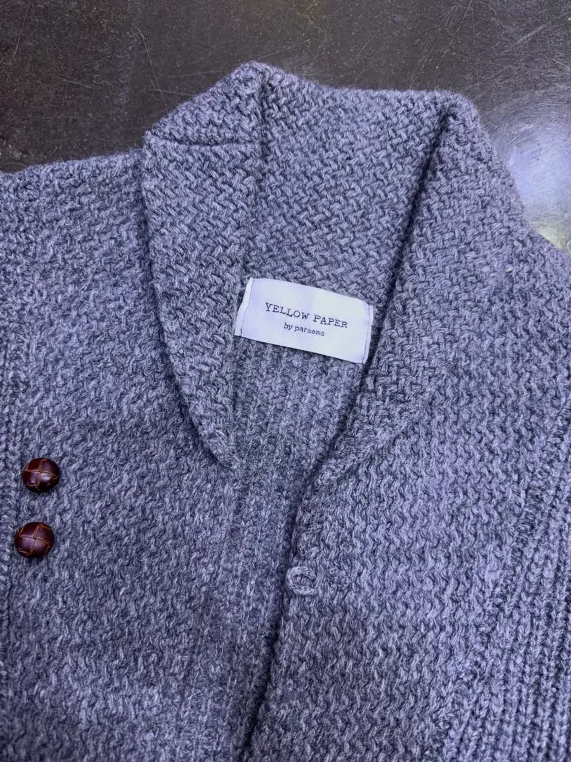 옐로우페이퍼 파슨스 클래식 숄카라 가디건 그레이 M 상품이미지8