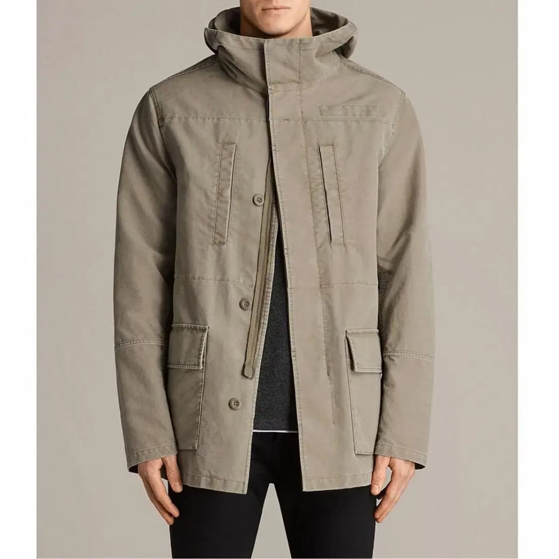 올세인츠 밀리터리 후드 야상 필드자켓 베이지 S 상품이미지1