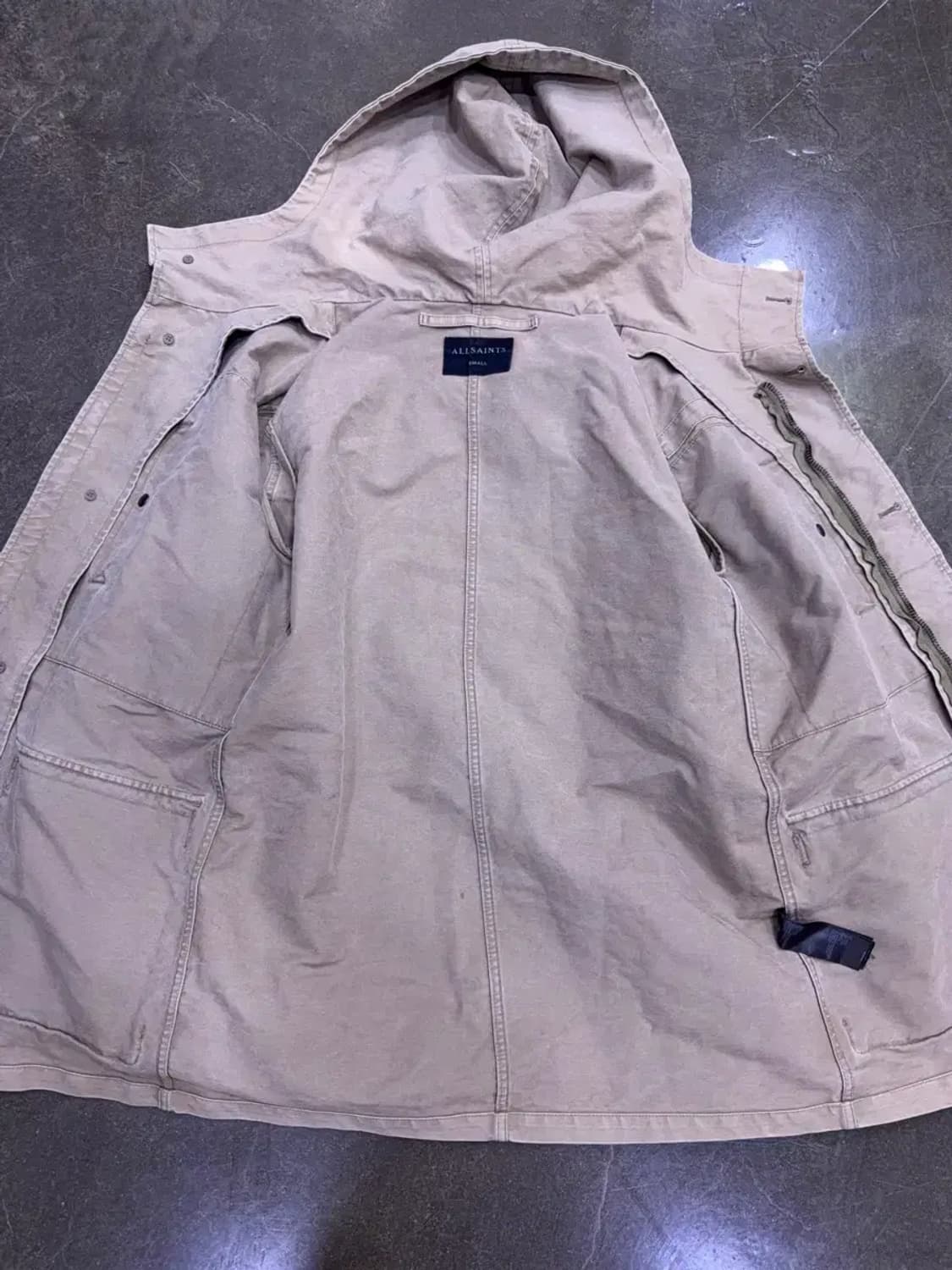 올세인츠 밀리터리 후드 야상 필드자켓 베이지 S 상품이미지9