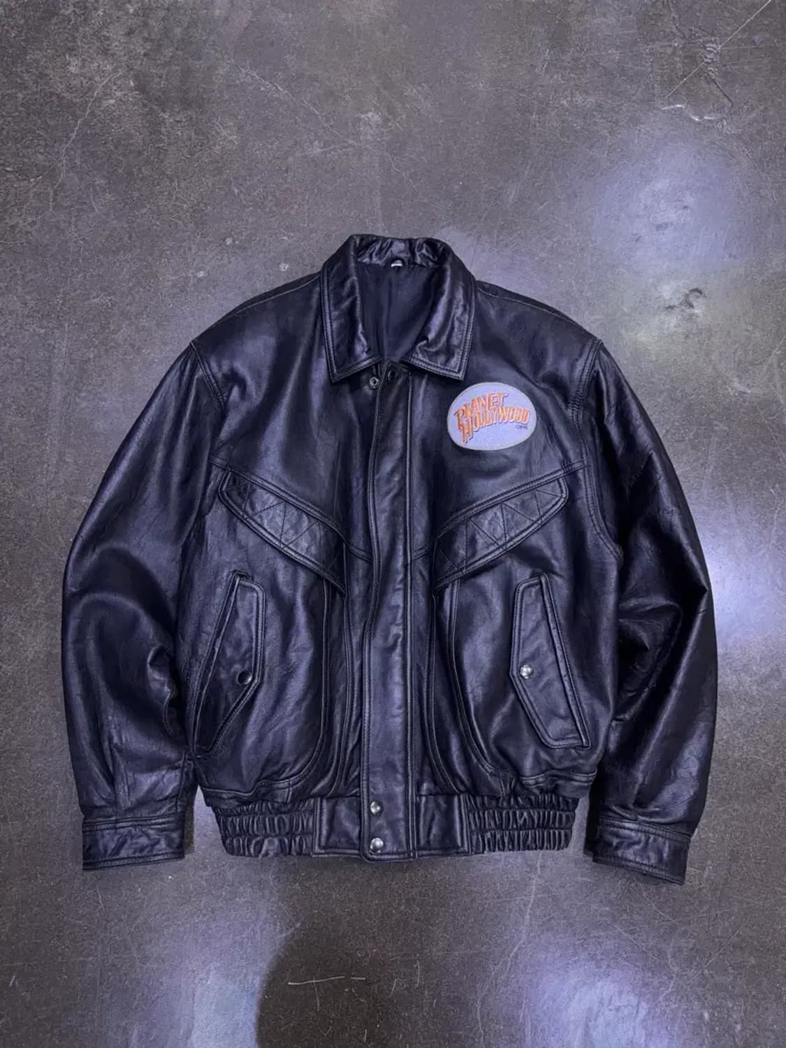 플래닛 할리우드 워싱턴 자수 양가죽 레더 봄버자켓 M 상품이미지1