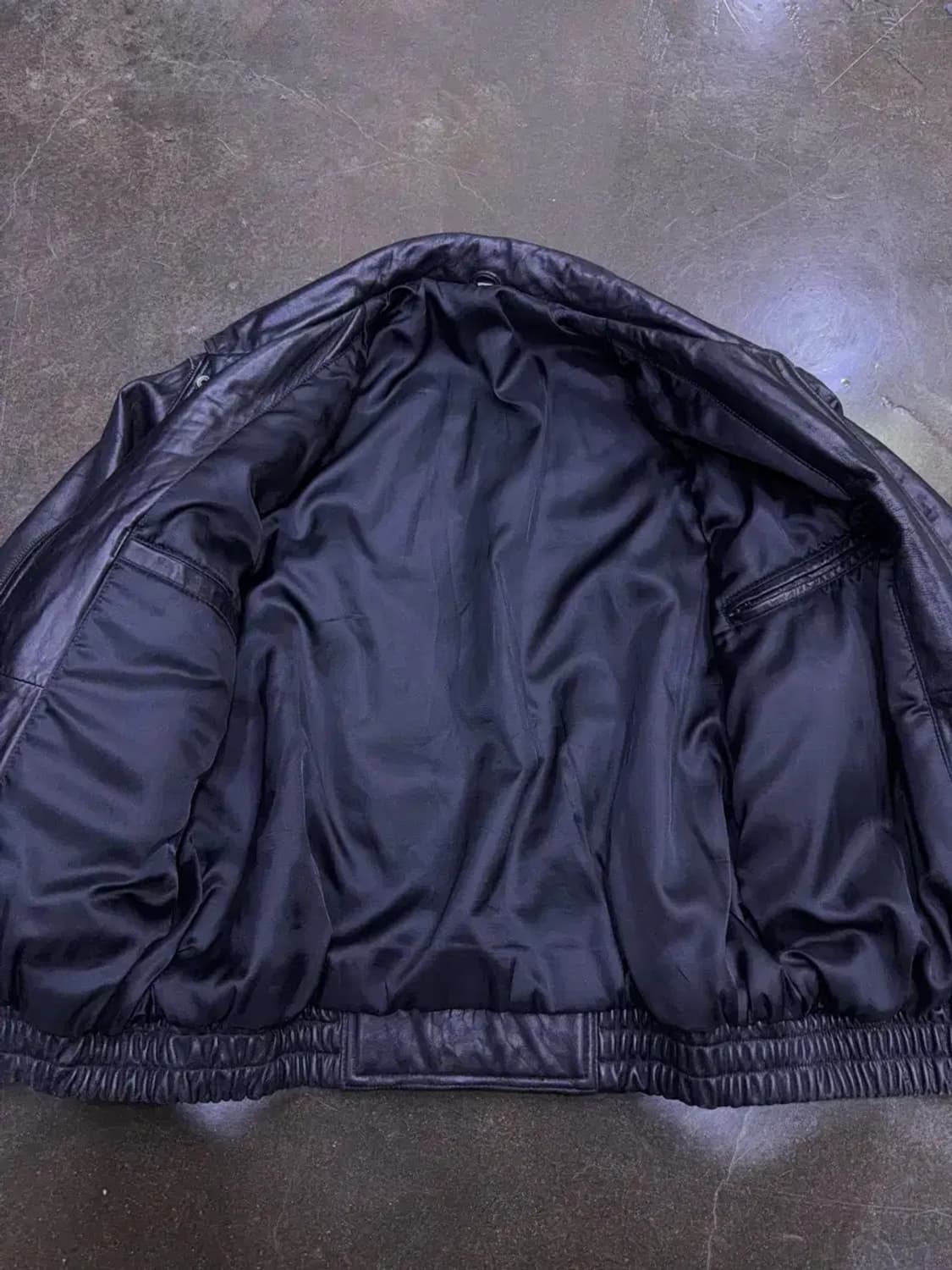 플래닛 할리우드 워싱턴 자수 양가죽 레더 봄버자켓 M 상품이미지10