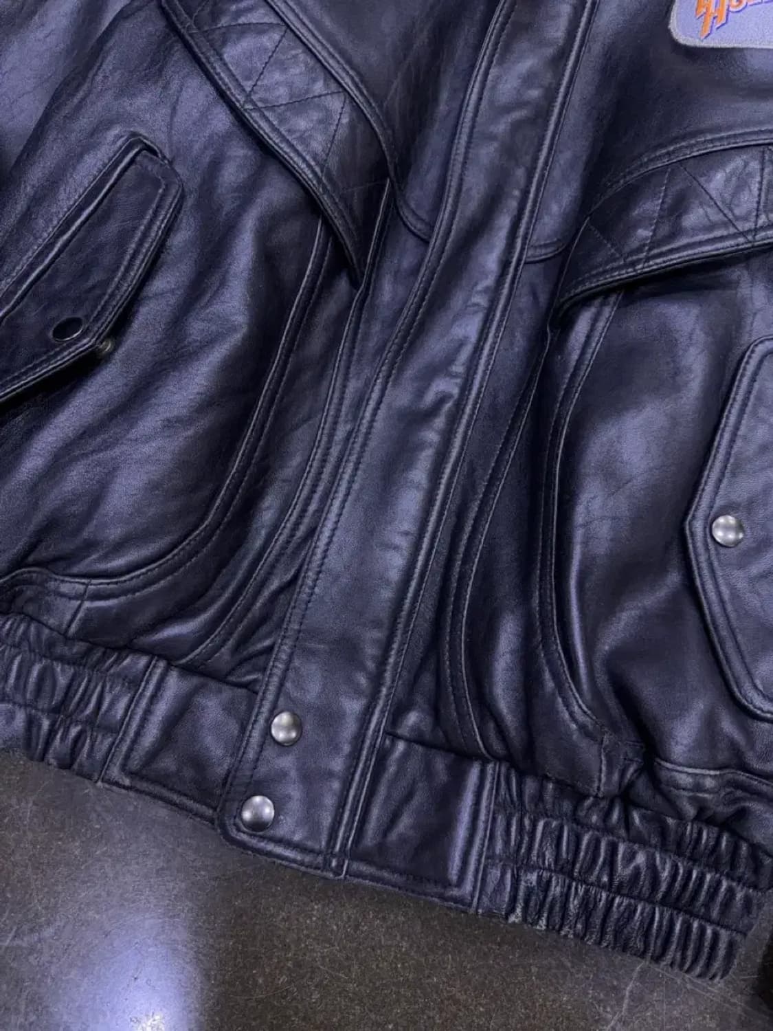 플래닛 할리우드 워싱턴 자수 양가죽 레더 봄버자켓 M 상품이미지6