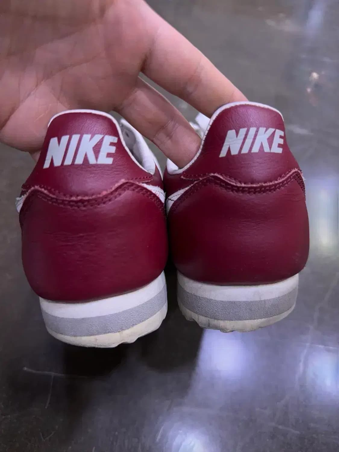 나이키 클래식 코르테즈 가죽 레더 버건디 화이트 스니커즈 275 상품이미지7