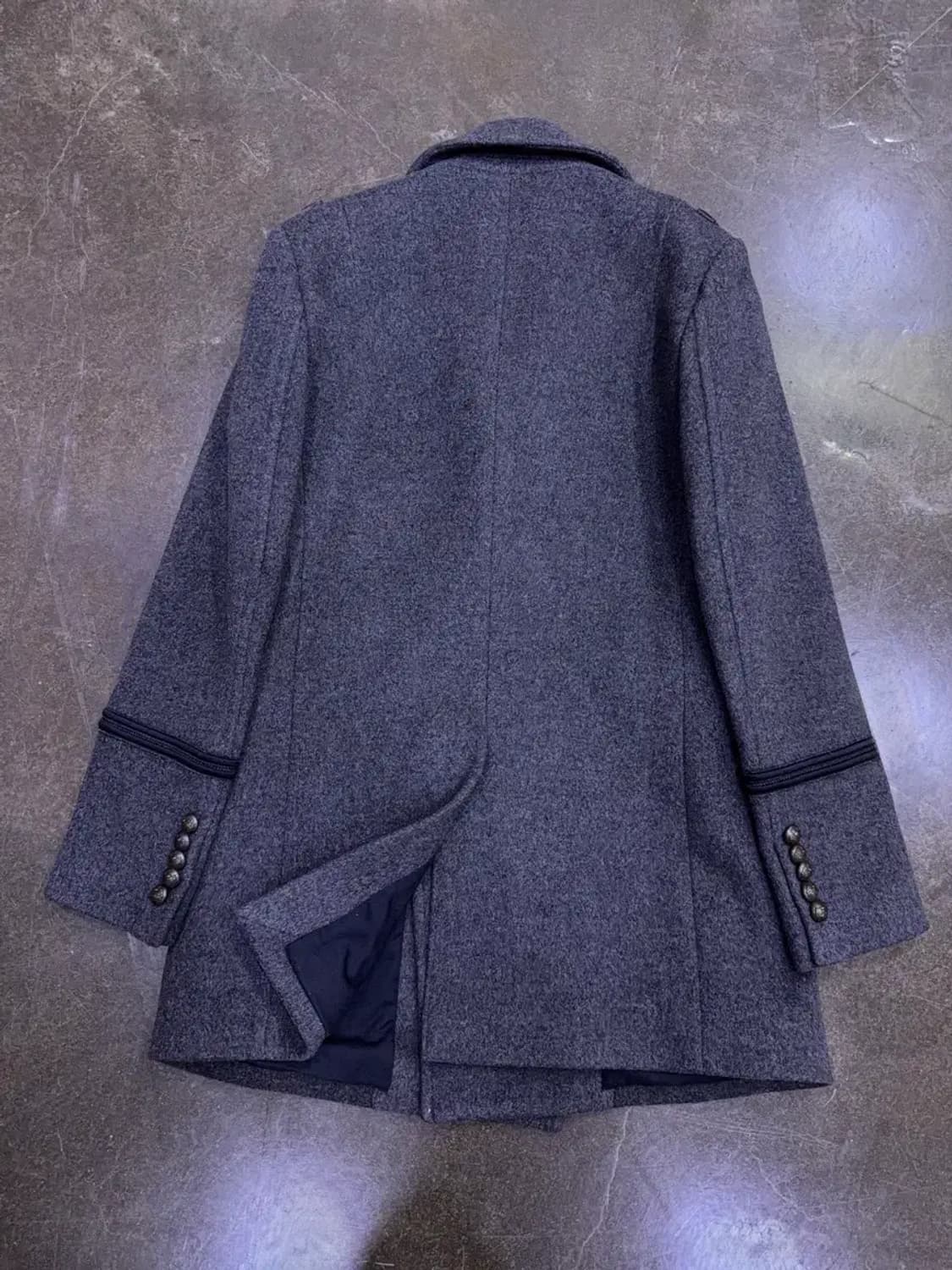 타임옴므 더블 블레스트 견장 울 코트 그레이 105 상품이미지2