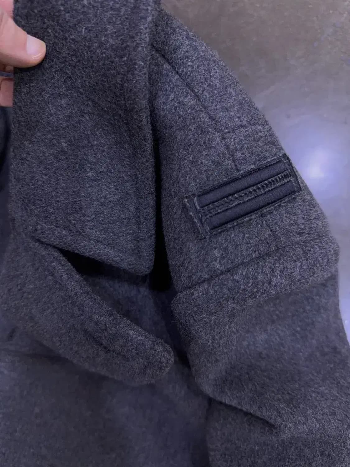 타임옴므 더블 블레스트 견장 울 코트 그레이 105 상품이미지4