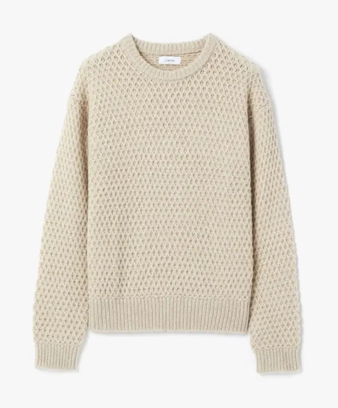 르마드 투톤 와플 울 라운드 니트 스웨터 3 사이즈 상품이미지1