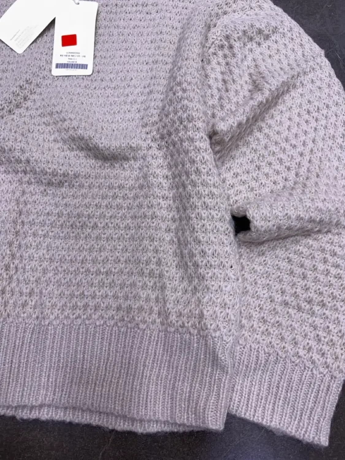 르마드 투톤 와플 울 라운드 니트 스웨터 3 사이즈 상품이미지9