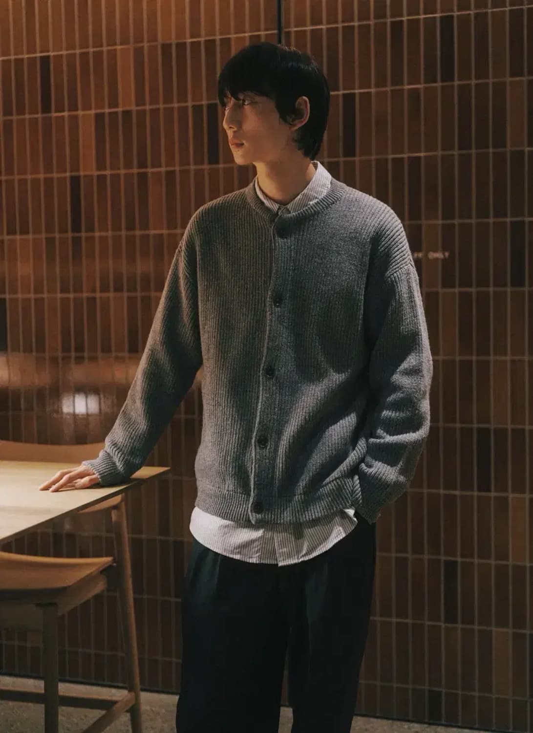 247시리즈 울 점퍼 가디건 멜란지 그레이 M 상품이미지1