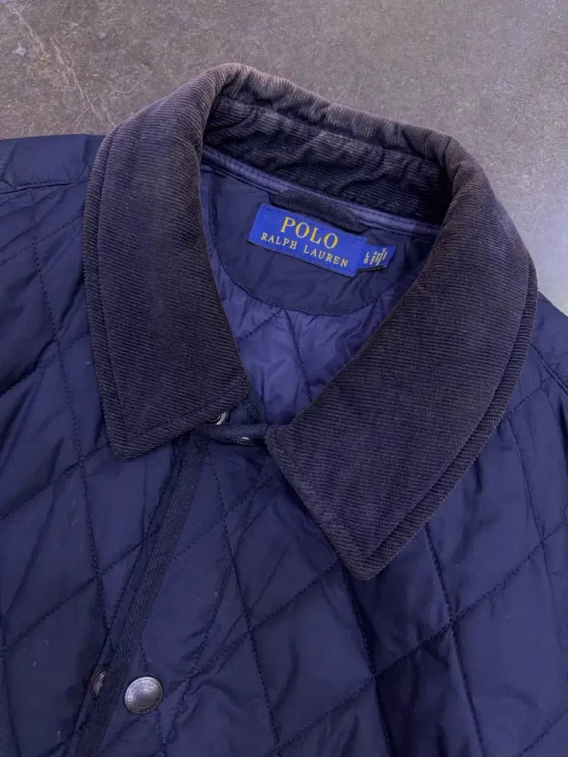 폴로 랄프로렌 코듀로이 카라넥 퀼팅자켓 네이비 L 상품이미지3