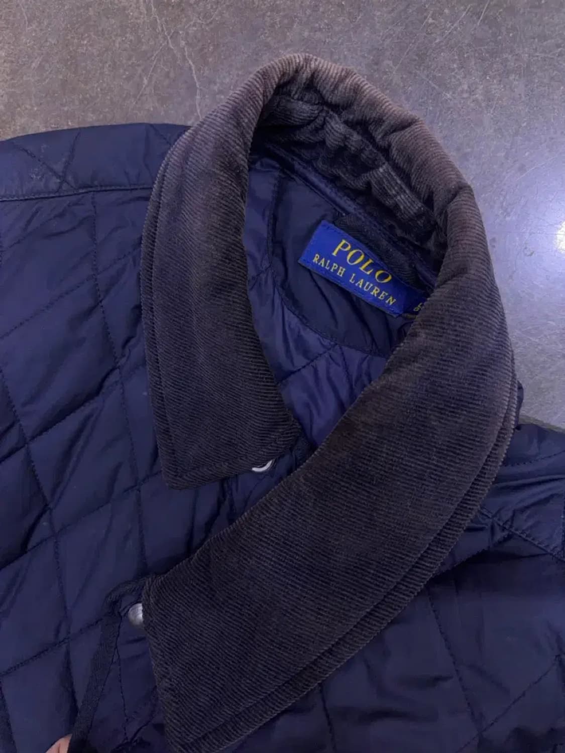 폴로 랄프로렌 코듀로이 카라넥 퀼팅자켓 네이비 L 상품이미지4