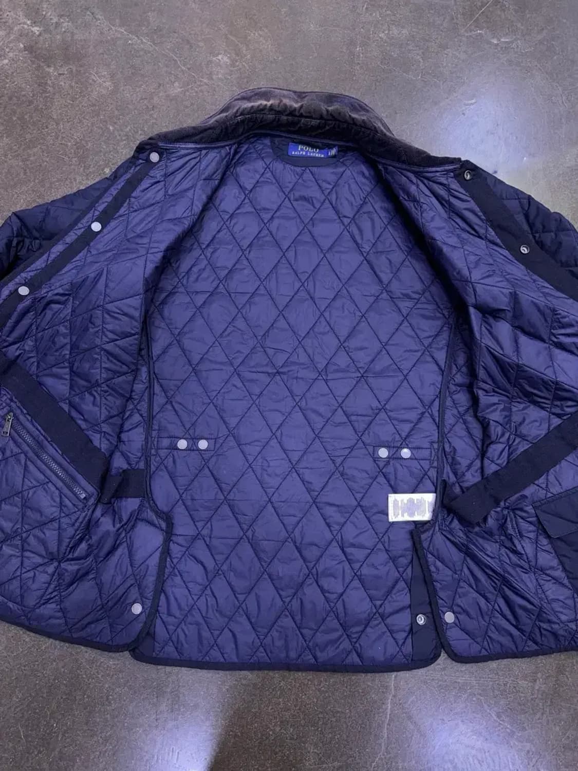 폴로 랄프로렌 코듀로이 카라넥 퀼팅자켓 네이비 L 상품이미지9