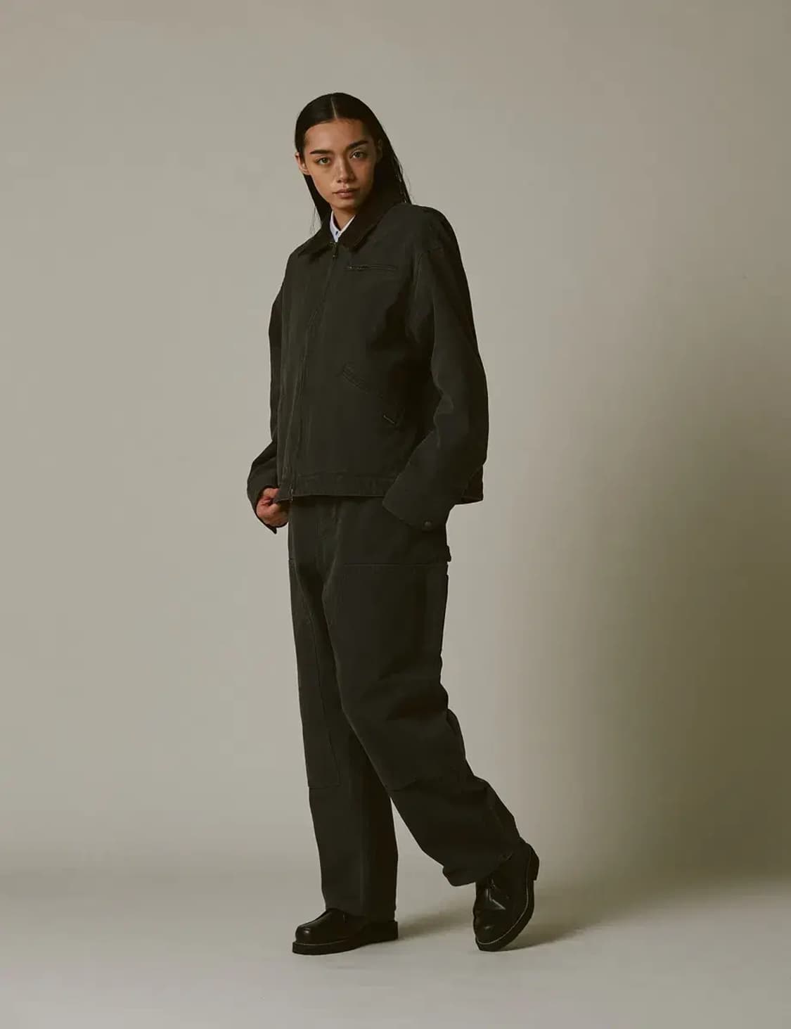 네이머클로딩 하드 페이드 더블니 워크웨어 팬츠 차콜 L 상품이미지2