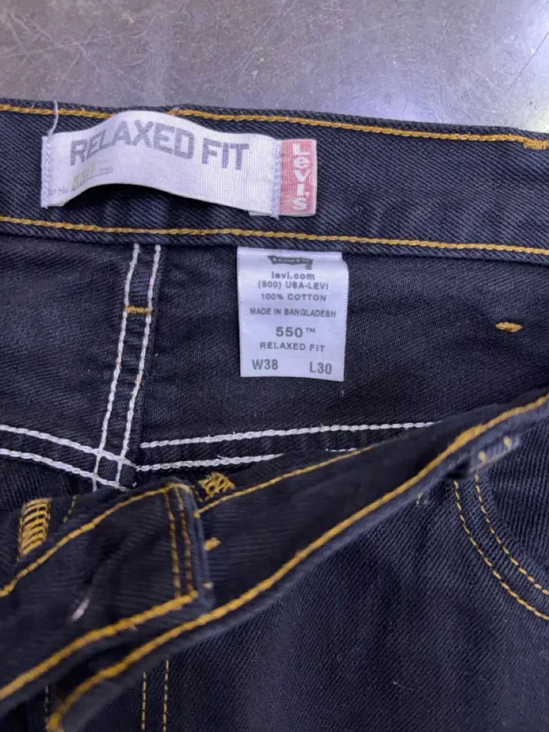 리바이스 550 레귤러 릴렉스핏 00's 블랙진 데님팬츠 38 상품이미지8