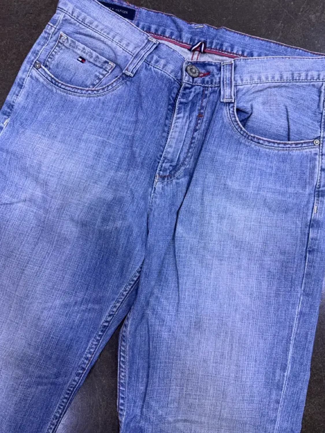 타미힐피거 메디슨 스트레이트핏 빈티지 연청 워싱 데님팬츠 32 상품이미지3