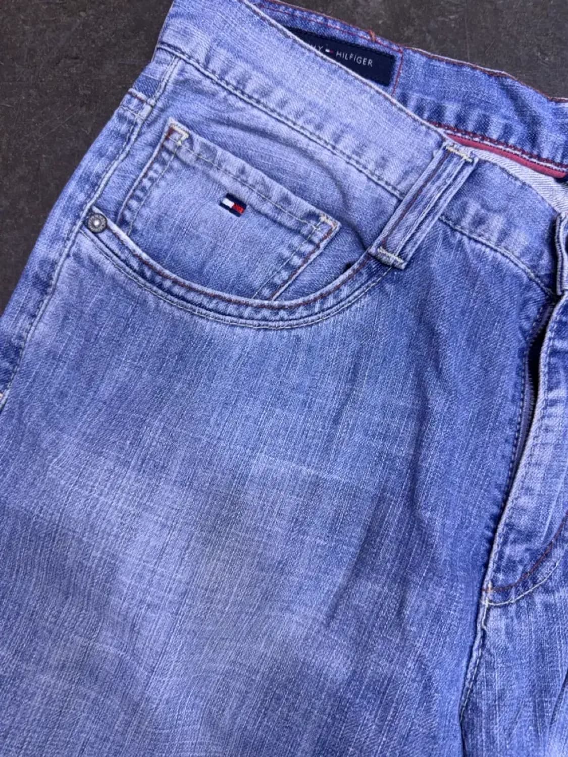 타미힐피거 메디슨 스트레이트핏 빈티지 연청 워싱 데님팬츠 32 상품이미지4