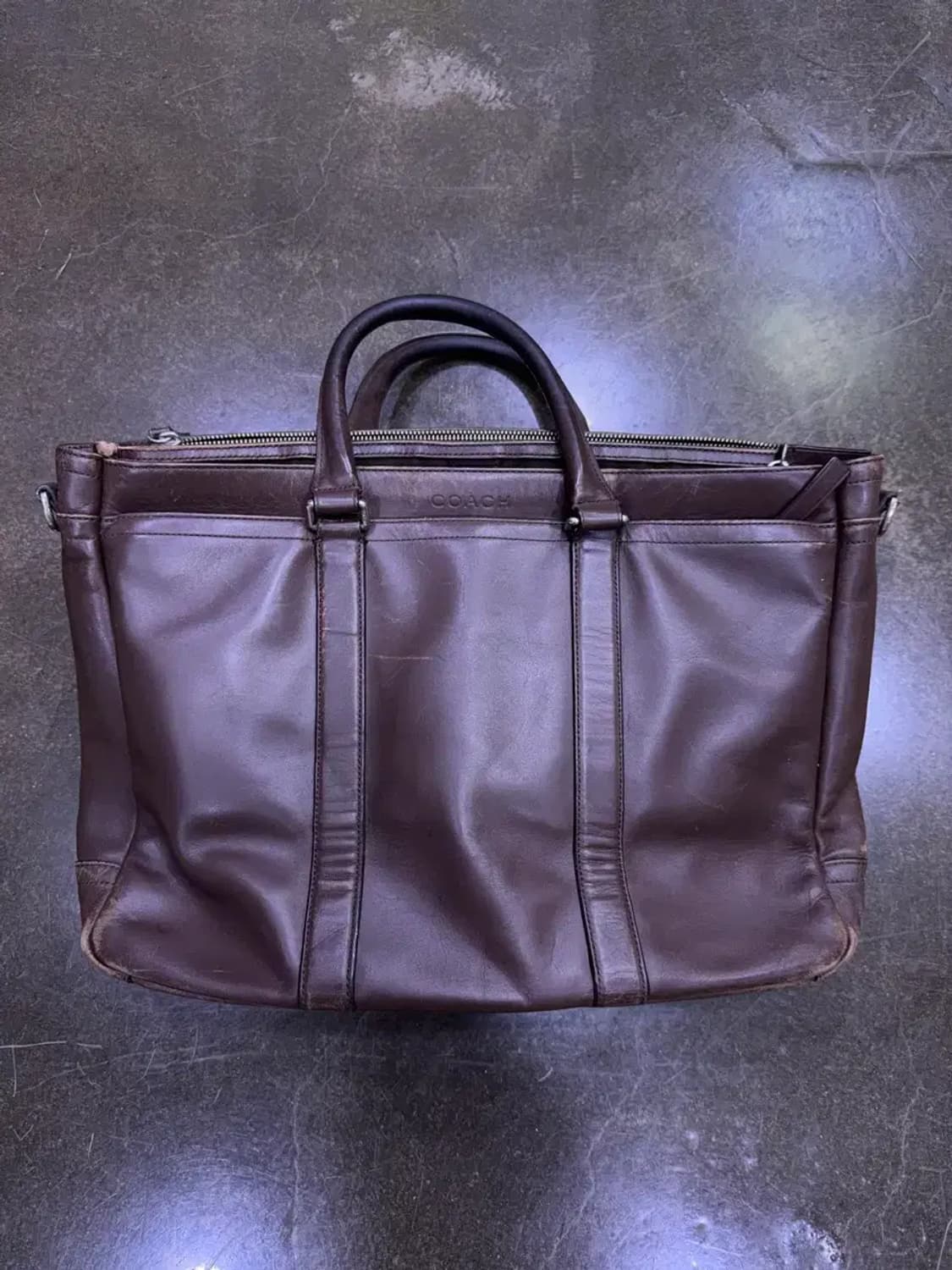 코치 렉싱턴 브라운 레더 가죽 서류 토트 크로스백 상품이미지1